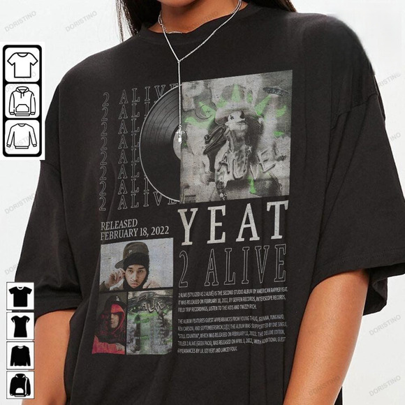 Tops - Bootleg Inspired Tee Yeat 2 Alive Tee